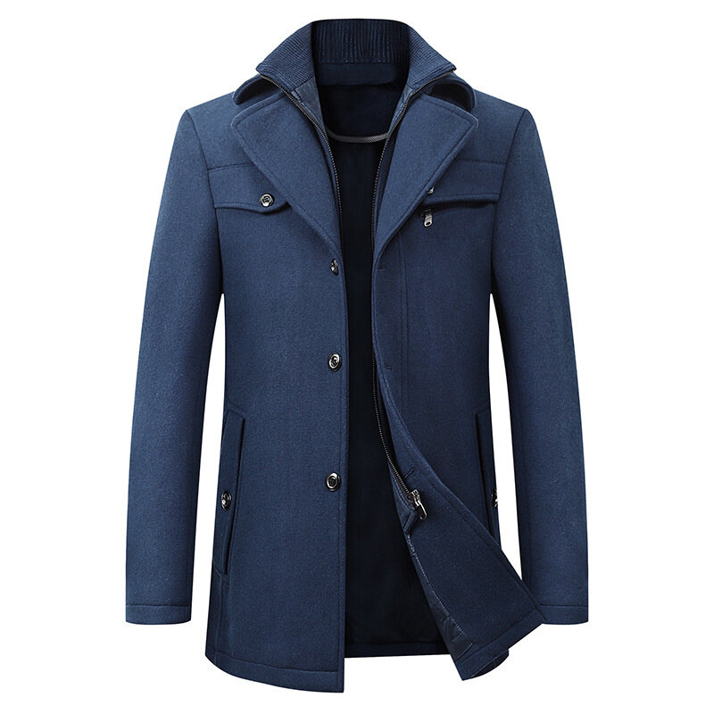Manteau en laine épaissi pour hommes, manteau d'affaires décontracté, extra large, chaud et à la mode, automne et hiver, nouveau