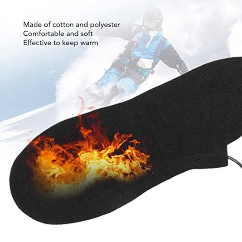 Electric Insole Foot Heating Insole, Men's And Women's Electric Insole Heater Rechargeable, Heated Insole Easy Install ,4PCS