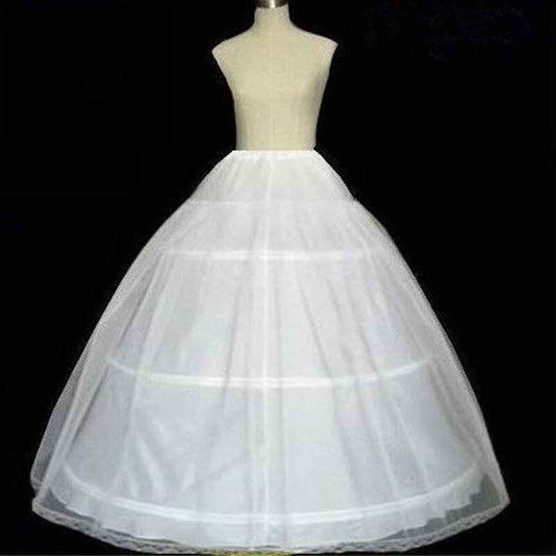 Bintang Laut Hoop Skirt Baru Tulle Renda Sisi Putih 3 Hoop Petticoat Saham Hoepelrok dengan Harga Murah Crinoline Panas Jupon Mariage
