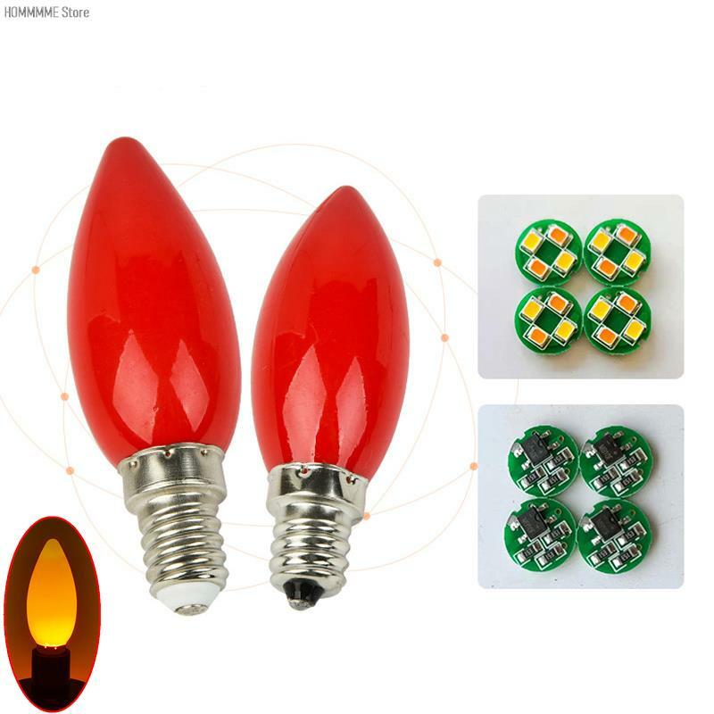LED 제단 전구 빨간 촛불 불상 램프, 신전 장식 램프, 불상 구슬 장식 램프, LED 촛불 전구, 홈 데코, E12, E14
