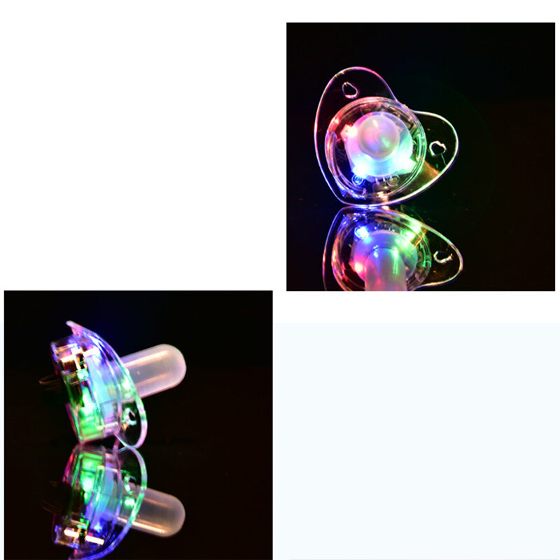 1 sztuk kreatywność lampka nocna Led smoczek Party Rave miękkie podświetlane zabawki zabawka miga Led świecące gwizdek naszyjnik sutek