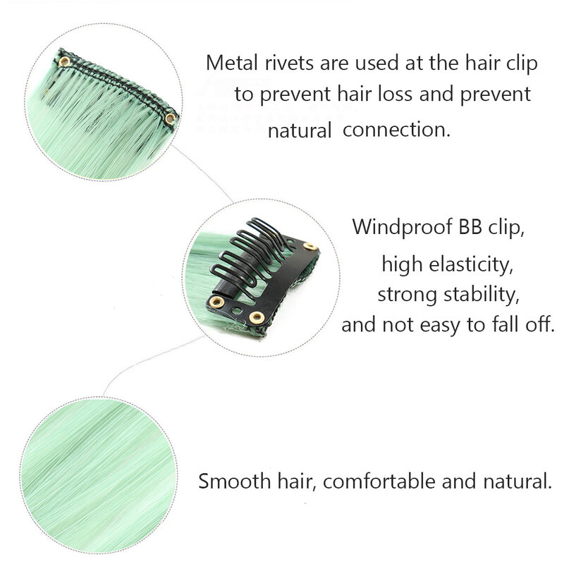 Długie proste kawałki włosów Kolorowe przyjęcie podkreślające doczepy z włosów Niewidoczne bezszwowe doczepy z włosów Włókno syntetyczne Jednoczęściowe