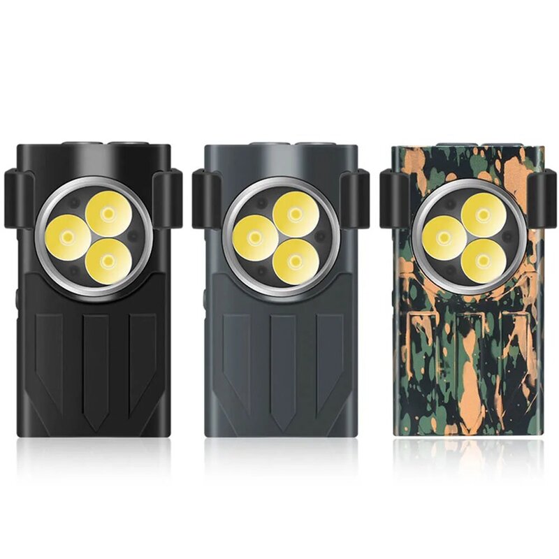 미니 UV LED 키체인 손전등, 휴대용 USB C 충전식 작업등, 2000 루멘 토치, 클립 캠핑 랜턴