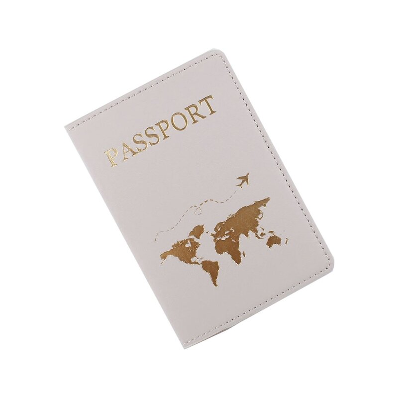 Fashion Women Men Passport Cover Pu Leather Map Style Travel  Credit Card Passport Holder Packet Wallet Purse Bags