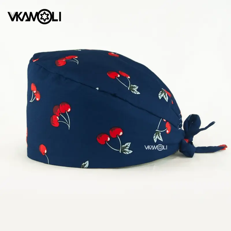 Vkamoli-美容院用のユニセックスコットン作業用帽子,女性用手術室用帽子