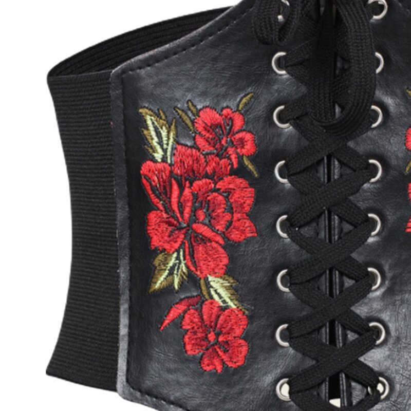 Cinturón Ceñidor de cintura bordado para mujer, faja moldeadora para Control de barriga, cinturón elástico para vestidos, envío directo