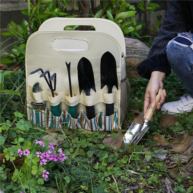 Sac à outils de jardin en tissu Oxford, trousse à outils de jardinage portable multi-poches, sac de rangement d'évaluation