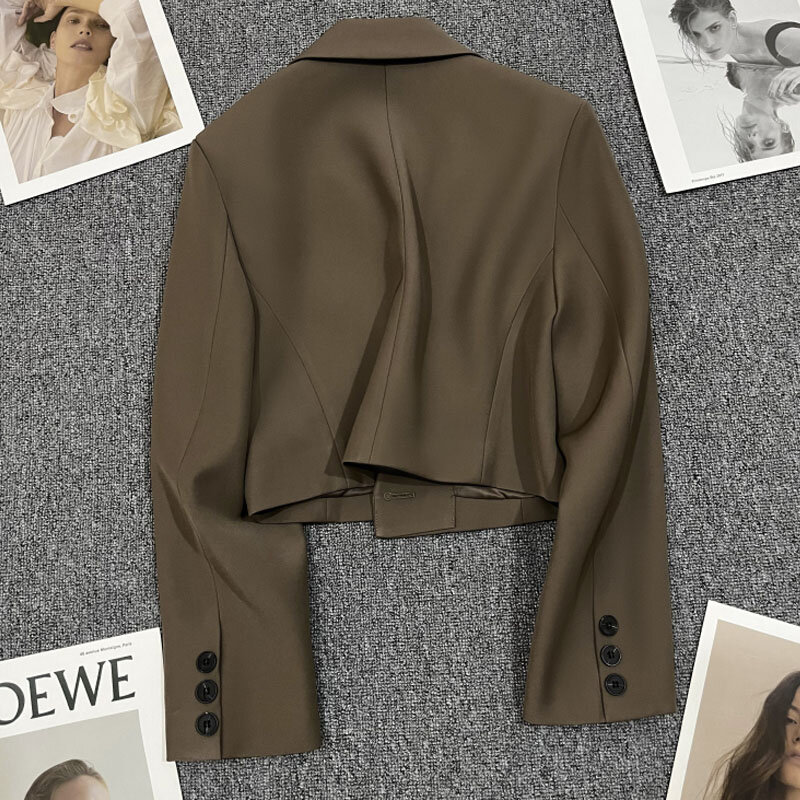 Jaqueta feminina na moda coreana, casaco de manga comprida para senhora do escritório, casaco de botão único, 29356, outono e inverno, 2023