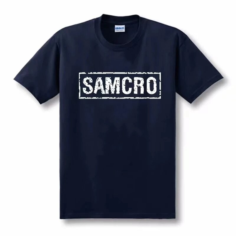 Synowie anarchii SAMCRO T-shirt z nadrukiem mężczyźni kobiety Trend Hip Hop Rock oversize koszulki z krótkim rękawem bawełniane koszulki 65051