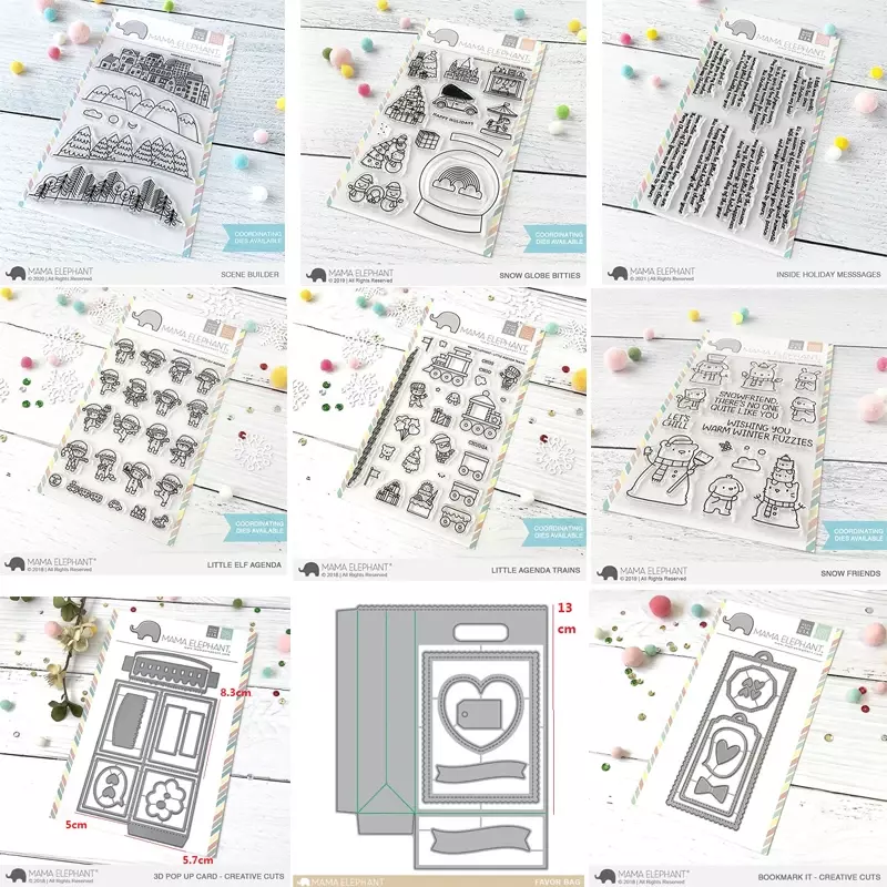 2021 nowo przybyły znaczki świąteczne i metalowe matryce do scrapbookingu/album fotograficzny dekoracyjny wytłoczenia kartki DIY