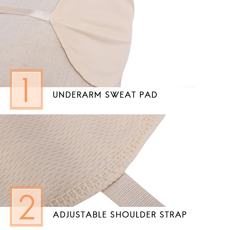 1 Pair Underarm Sweat Shield Pad Washable Armpit Sweat Absorbing Guards Shoulder Strap Reusable Underarm Sweat Pad Summer Sweat