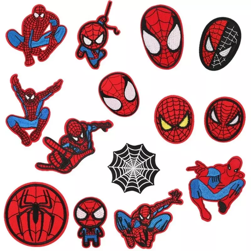 Parche de superhéroe de Spiderman, parches bordados para ropa, decoración de tela de dibujos animados de Anime, accesorios para camisa, pantalones, bolsas de Jeans