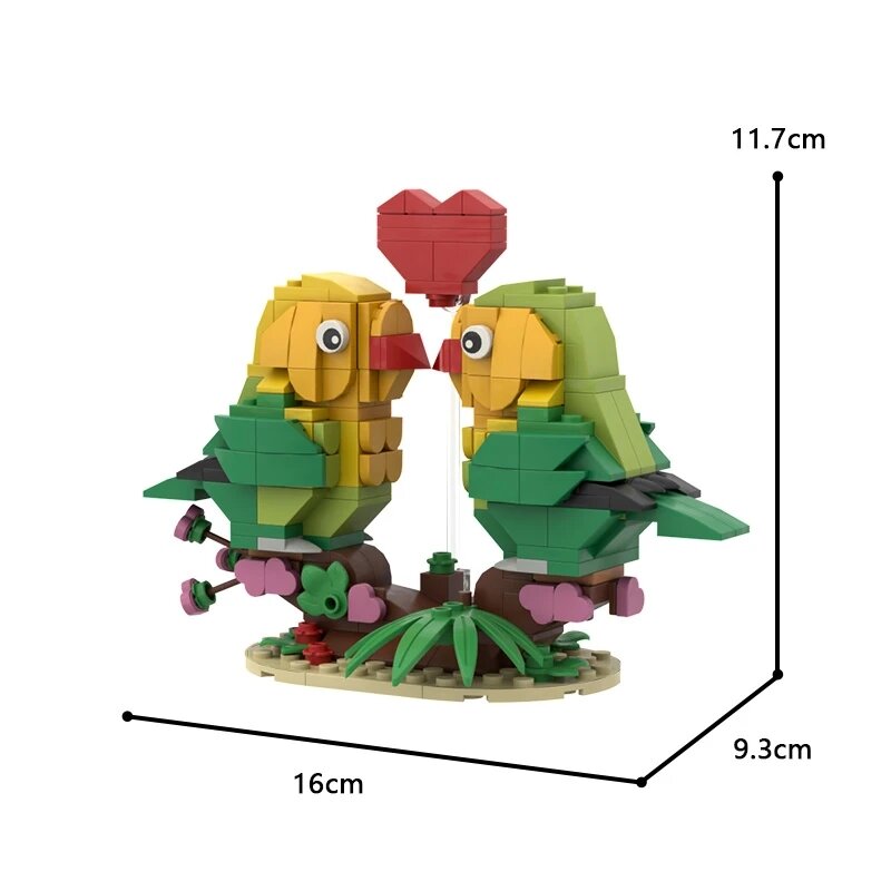 Valentinstag Geschenke Love birds Yuanyang Mandarine Ente Bausteine Kit schöne Uhrwerk Herz montieren Ziegel Modell DIY Kinderspiel zeug