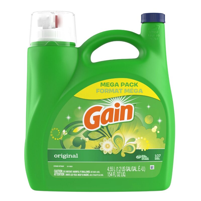 Gain-detergente líquido para ropa, aroma Original, 107 cargas, 154 floz