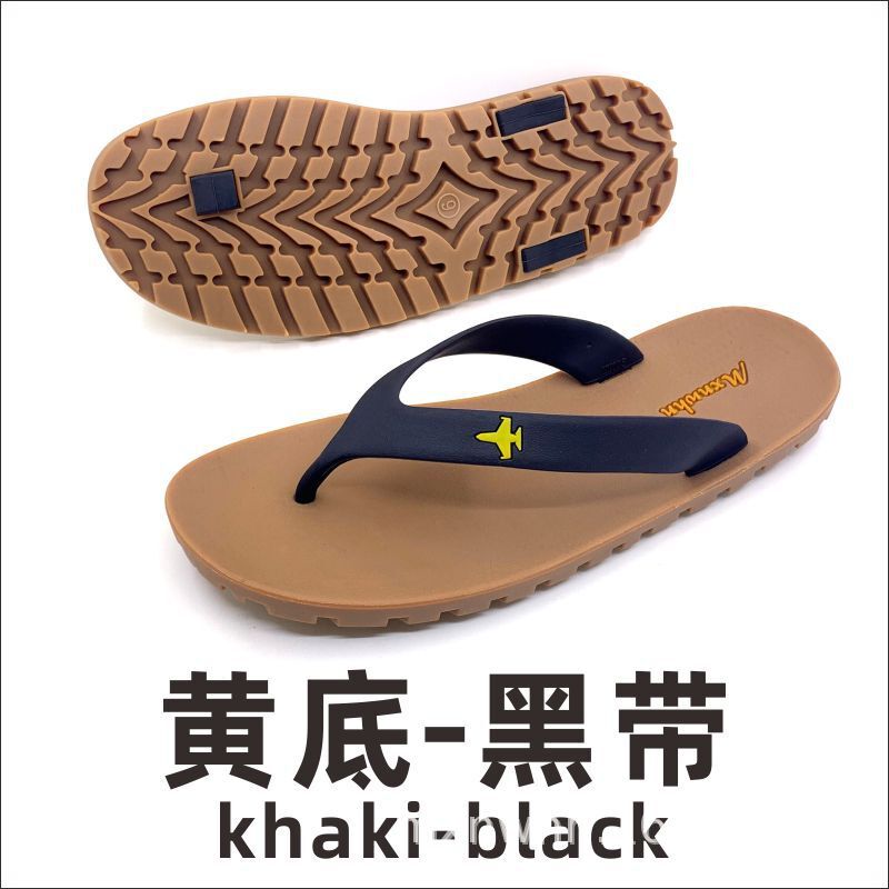 New Solid Tire Sole Flip Flops Soft Rubber Hard Bottom Clip Foot Men's Slippers Wear-resistant Non-slip Outdoor Casual Slippers