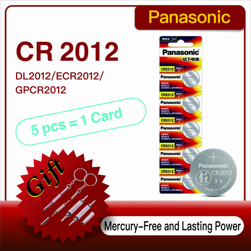 パナソニック-リチウム電池,クォーツ時計,車のリモコン,マザーボードボタン,CR2012,dl2012,3v,ecr2012,5-60個