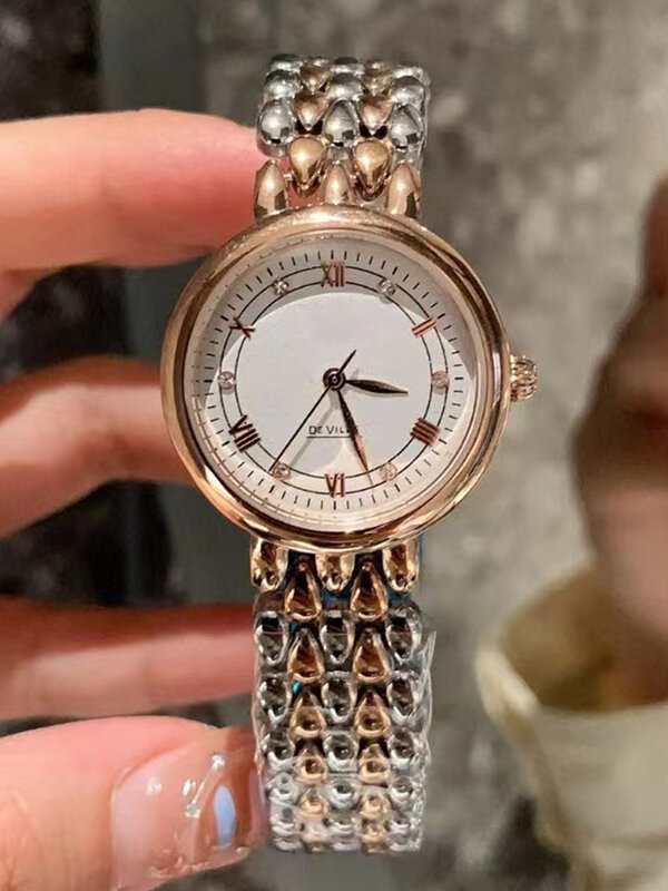 Designer steel diamond case integrated bracelet sapphire glass mirror quartz watch 2024 women's new watch fashion luxury watch