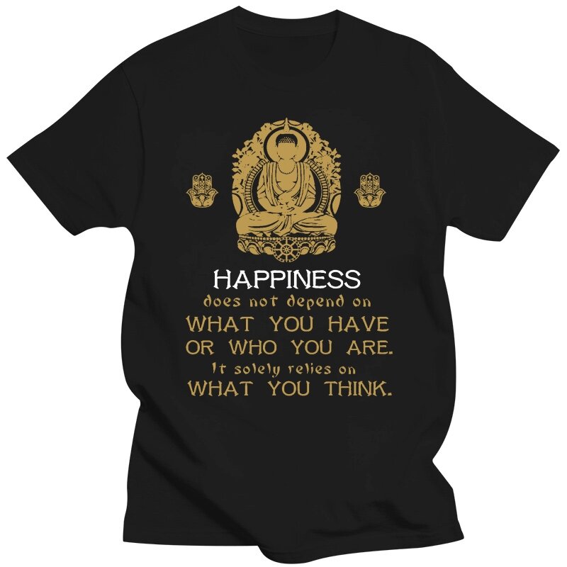 W stylu Casual, z nadrukami koszulka w nowym stylu męska koszulka buddy z cytatem z buddyjskim dekoltem koszulka z krótkim rękawem
