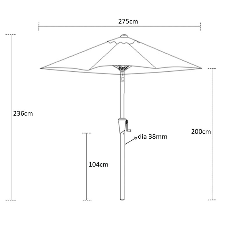 Parapluie de Table de marché avec inclinaison, Patio extérieur de 9 pieds
