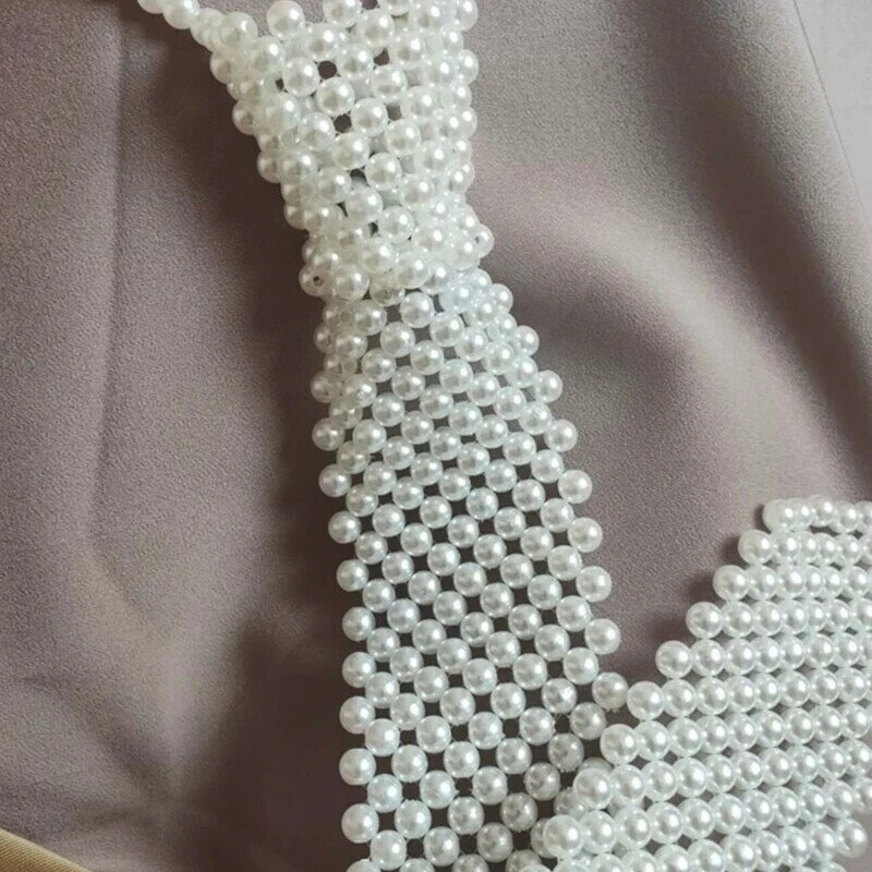 Cravatta con perline e perline, delicata camicia formale da banchetto uniforme scolastica da donna