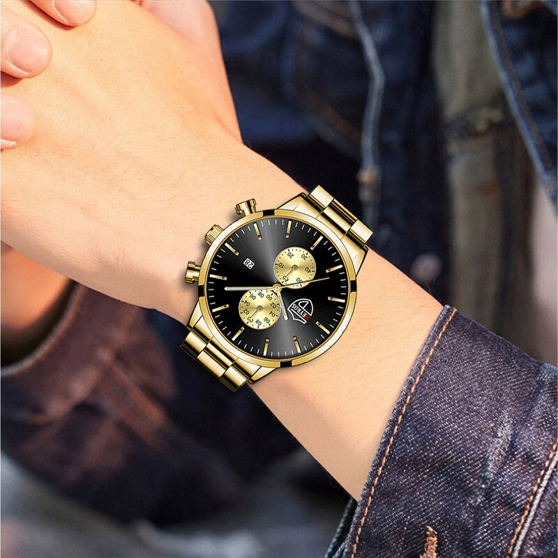 2023 relógios masculinos de moda para homem relógio de pulso de quartzo de aço inoxidável calendário relógio luminoso homem elegante relógio montre homme