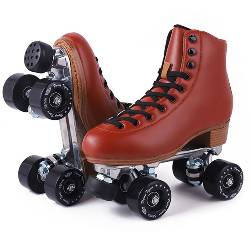 Patines de doble línea para hombre, zapatos de patinaje de 2 filas, Patines deportivos, botas deslizantes Retro, engranajes, talla grande 34-48
