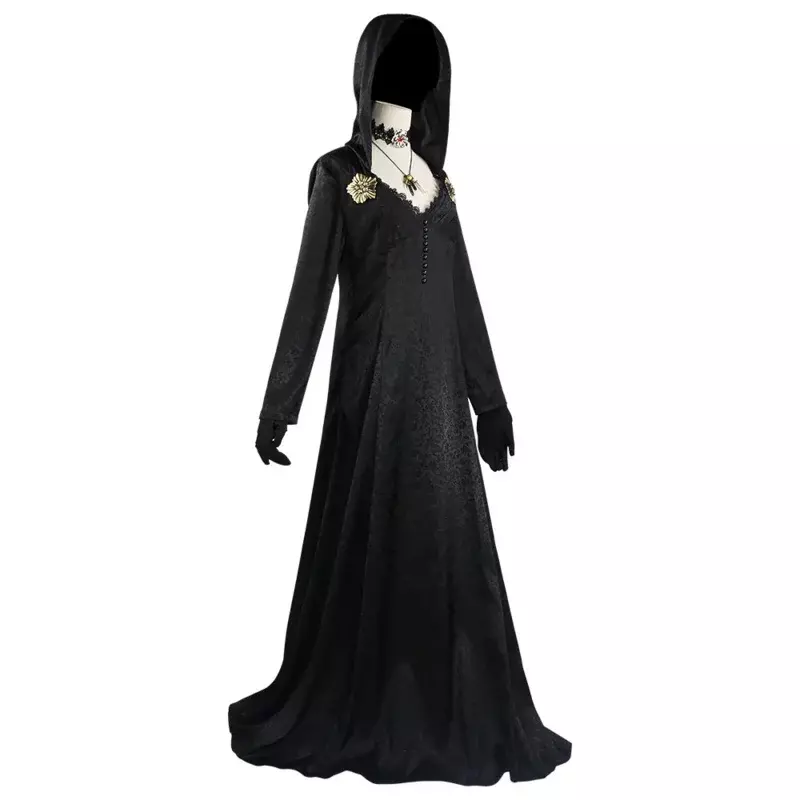 Tkerlama-ゴシックブラックドレスの女性のための娘,diyのチュチュのコスプレ衣装,フード付きロングゴシックドレス,ベラ,アロマダー,中世,ハロウィーン