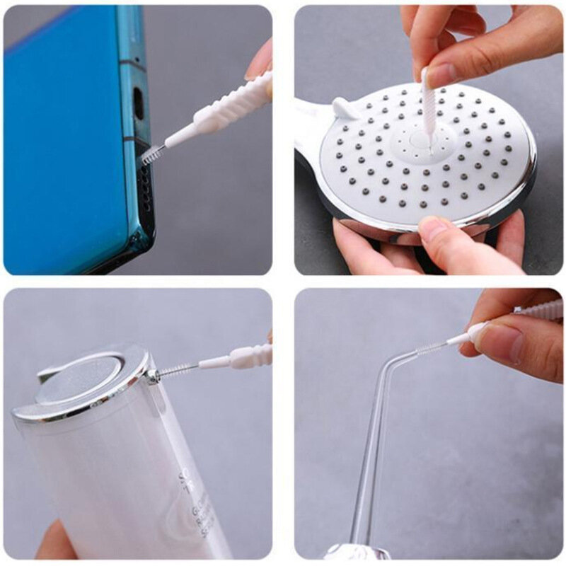 แปรงทำความสะอาดฝักบัวอาบน้ำ10-100ชิ้นหัวฉีด kuas nilon ขนาดเล็กป้องกันการบล็อคอุปกรณ์ทำความสะอาดอุปกรณ์ในห้องน้ำ
