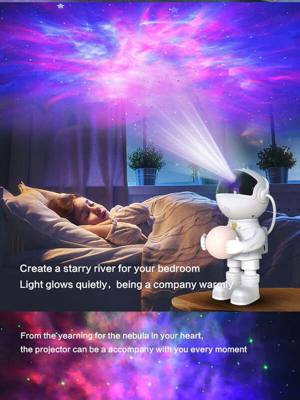 New Small Astronaut Four Specifications of Black And White Two-color Starry Light a Variety of Nebula Transformation