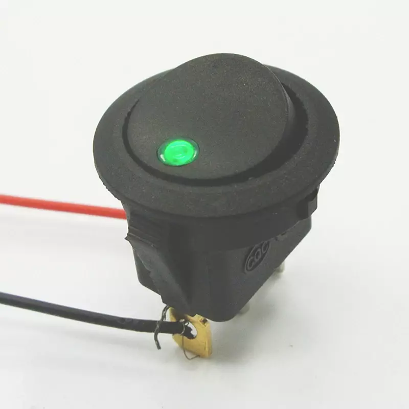 5 unids/set en/12V basculante redonda punto interruptor LED impermeable LED luz luminiscencia interruptores de palanca