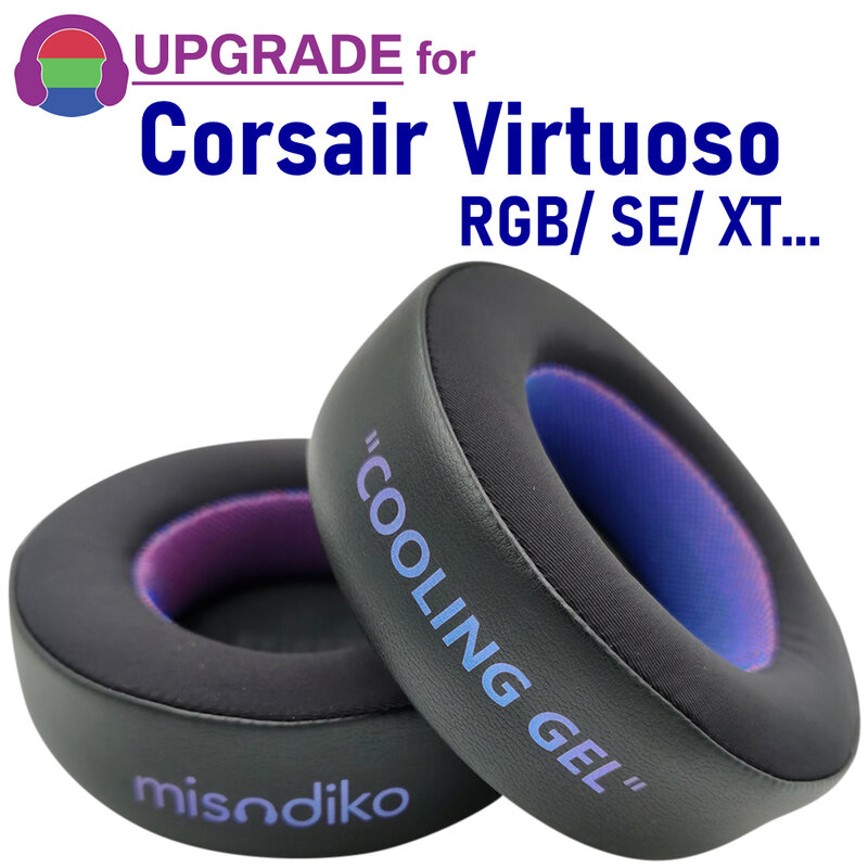 Misodiko-almofadas de substituição para corsair virero rgb sem fio se/xt gaming headset, atualizado