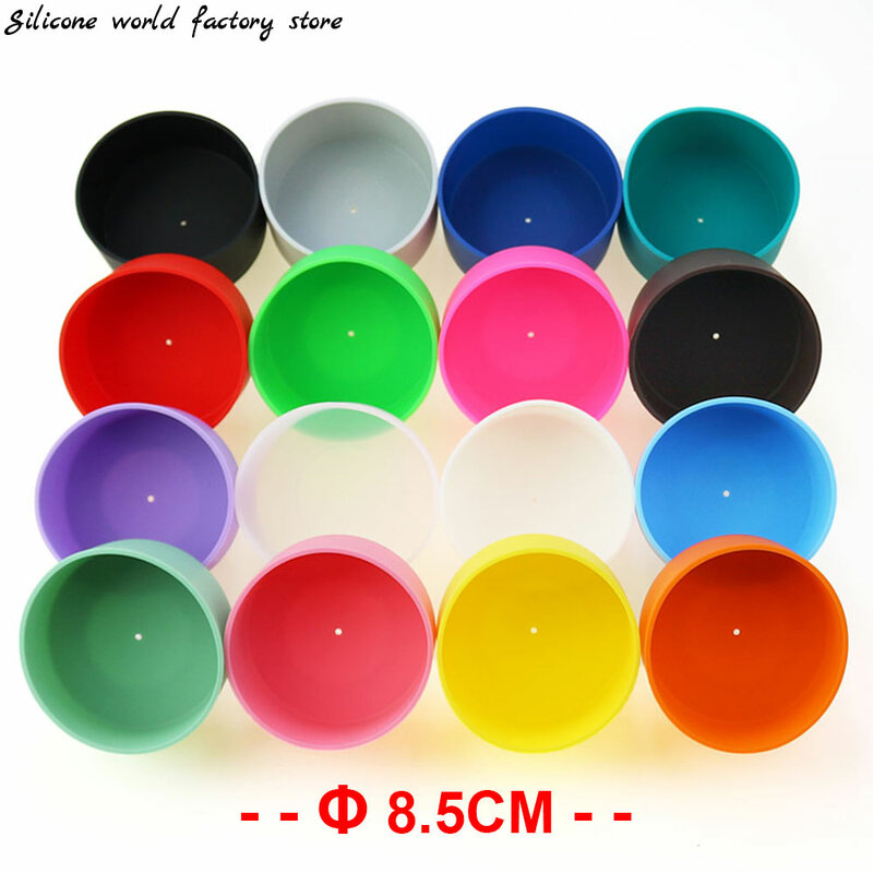17 Colors 8.5CM Silicone Cup Bottom Cover Coaster Sleeve Water Cup Protective Cover 85MM Wear-resistant Cup Bottom Cover