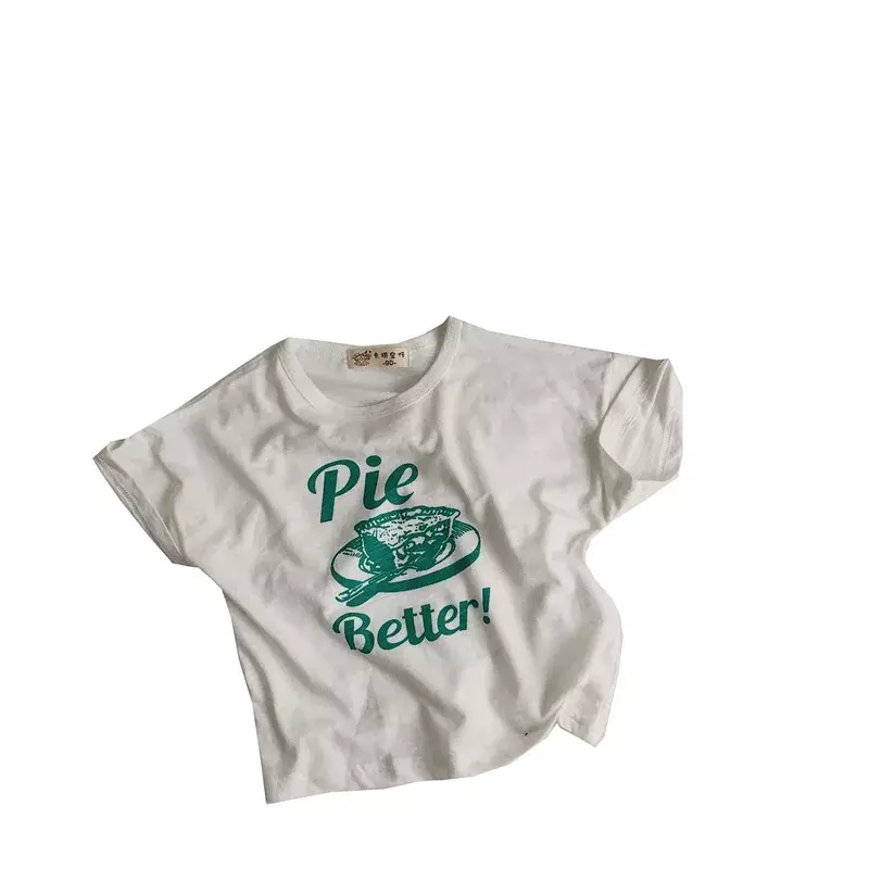T-shirt à Manches Courtes pour Enfant, en Coton, Décontracté, avec Lettres Imprimées, pour Garçon et Fille, Nouvelle Collection Été 2024