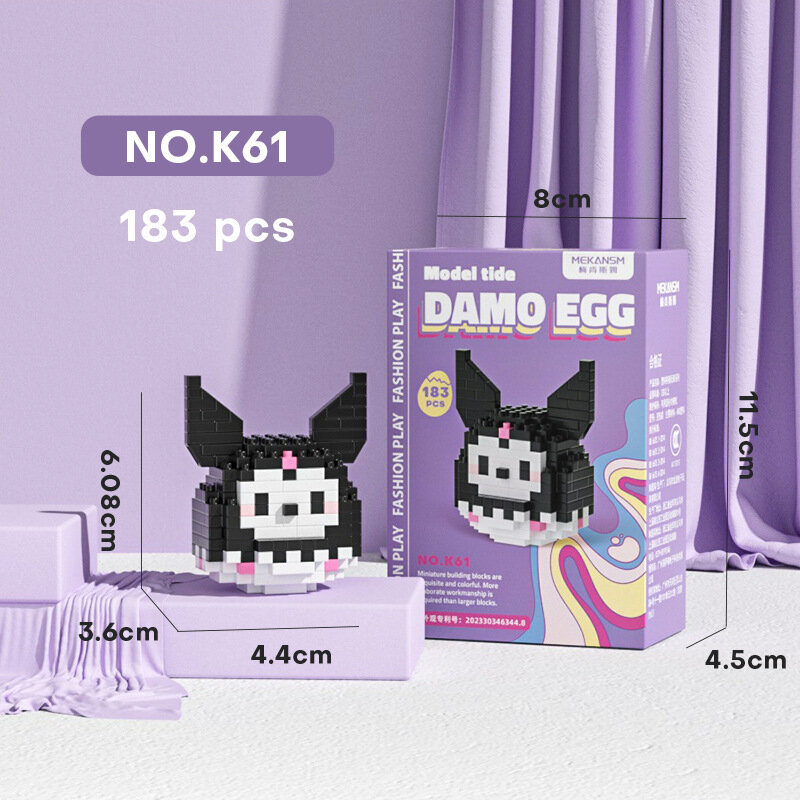 Sanurgente Hello Kitty importer nights Jouets assemblés, figurine d'anime décorative, modèle Kuromi, My Melody Puzzle G pour enfants