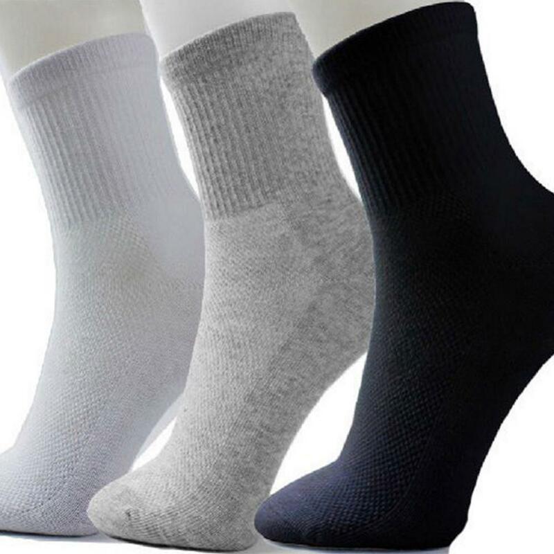1 Pair Men Summer Mesh Soft Cotton Blend Sports Socks Athletic Sport Gym Casual Socks Breathable Casual Boat Socks Businesswear
