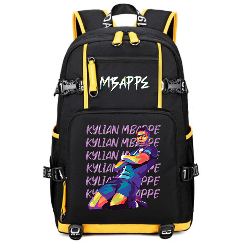 Mbappe-mochila impressa para estudante, grande capacidade, bolsa de viagem ao ar livre, mochila juvenil