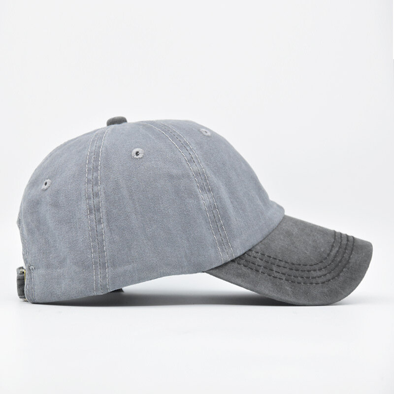 Boné de beisebol moda retro, Chapéu de algodão lavado, Two Tone angustiado chapéu de sol, Strapback, Daily Athletic Caps