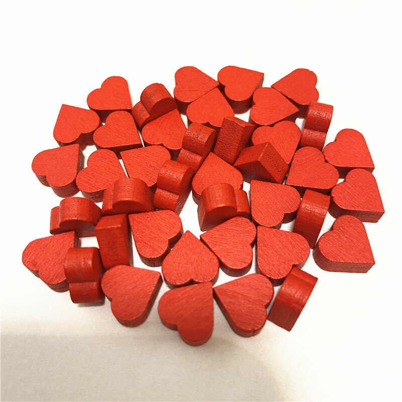 100Pcs 10mm Heart/Diamond/Water/Cross/Star Pawn Wood Chessman Game Pieces For Token Board Game Injury Mark Accessories