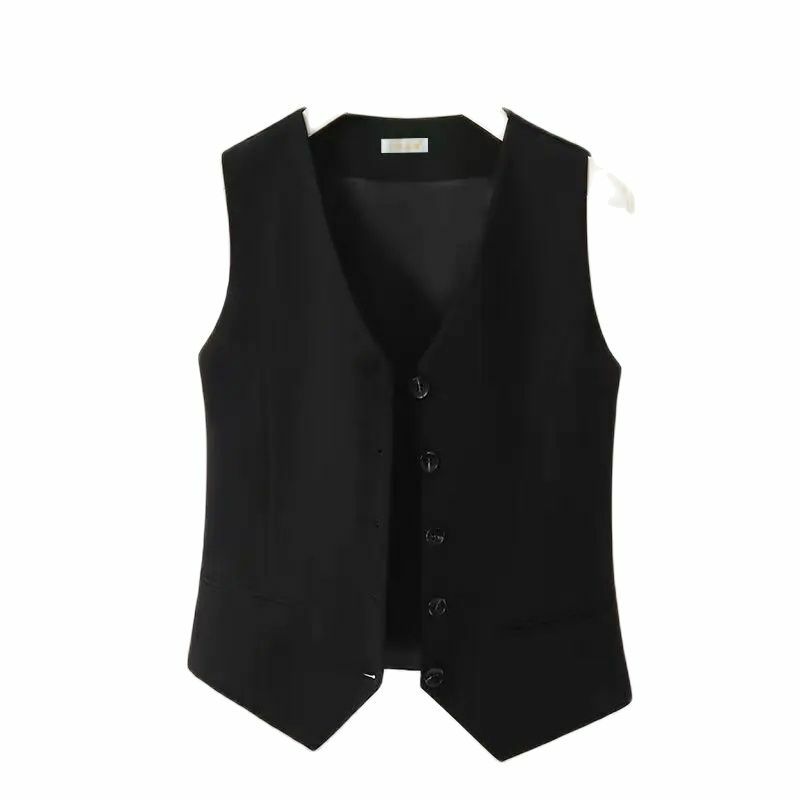 Workwear Vest Women's Suit Jacket Spring/Summer 2024 New slim Sleeveless Coat Single Breasted Female Short Waistcoat Tops