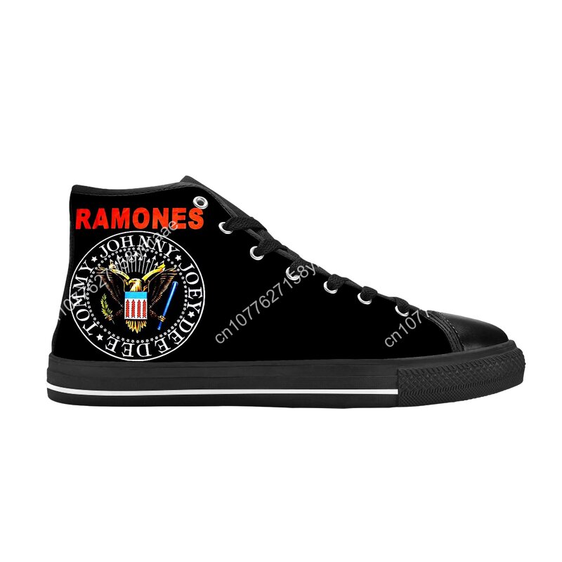 Hot Punk Rock Band Music Singer Ramone Seal Eagle Casual Cloth Shoes High Top Comfortable Breathable 3D Print Men Women Sneakers
