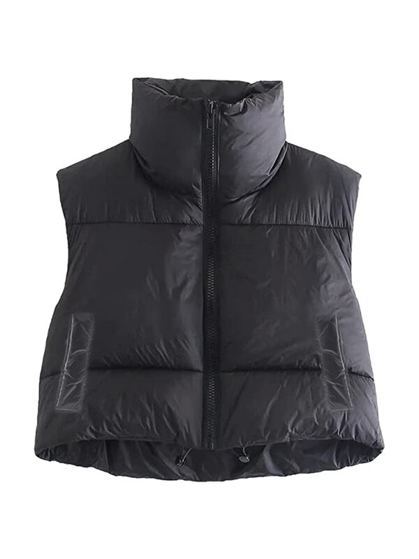 Women s Quilted Lightweight Puffer Jacket with Stand Collar and Zipper Closure Warm Winter Outerwear Coat
