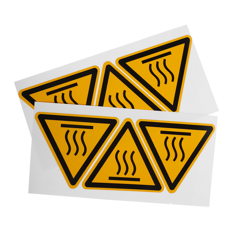 2 Sheets Warning Scald Sign Decals High Temperature Equipment Warning Labels Stickers