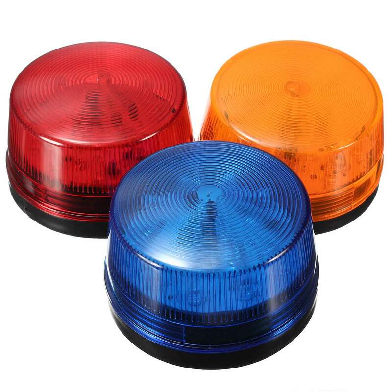 Impermeável LED Segurança Alarme Strobe, Luz intermitente, Sinal de Segurança Aviso, Azul, Vermelho, Laranja, 12V, 24V, 120mA, Alta Qualidade
