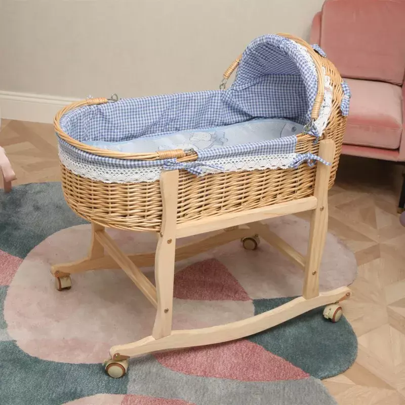 Rattanowa kołyska drewniana noworodek dziecięce łóżko komar kosz do spania przenośny wózek łóżeczko dla dziecka łóżeczko dziecięce