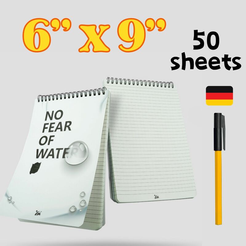 YM.6.6 "x8.5" 25/50 hojas de papel de piedra, cuaderno impermeable para todo tipo de clima, Bloc de notas de naturaleza, cuaderno StonePaper, Rite In The Rain