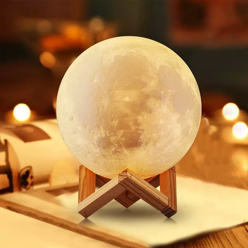 Lampe LED en Forme de Lune avec Piles 62, Luminaire Décoratif d'Nik, Idéal pour une Chambre à Coucher, Cadeau pour Enfant, 8cm