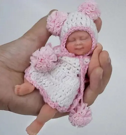 4.5" 13cm Micro Preemie Full Body Silicone  Bady Girl Doll Lifelike Mini Reborn Doll Surprice Children Anti-Stress