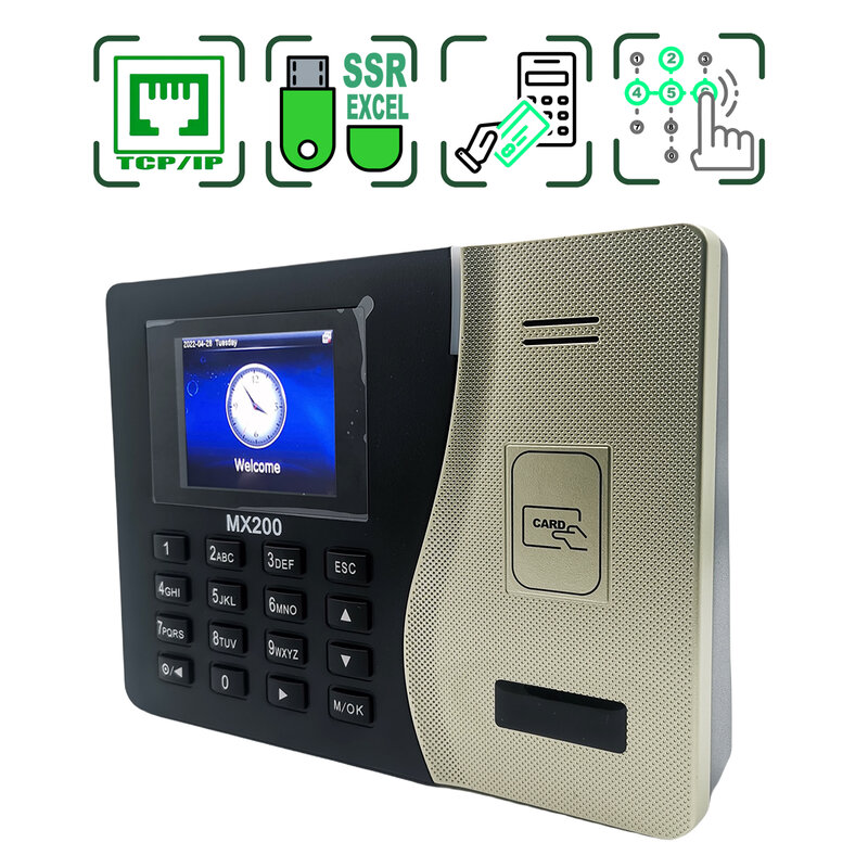 ZKTime 5.0 TCP/IP SSR RFID Proximity 125khz Card Time and Attendance Machine System MX200