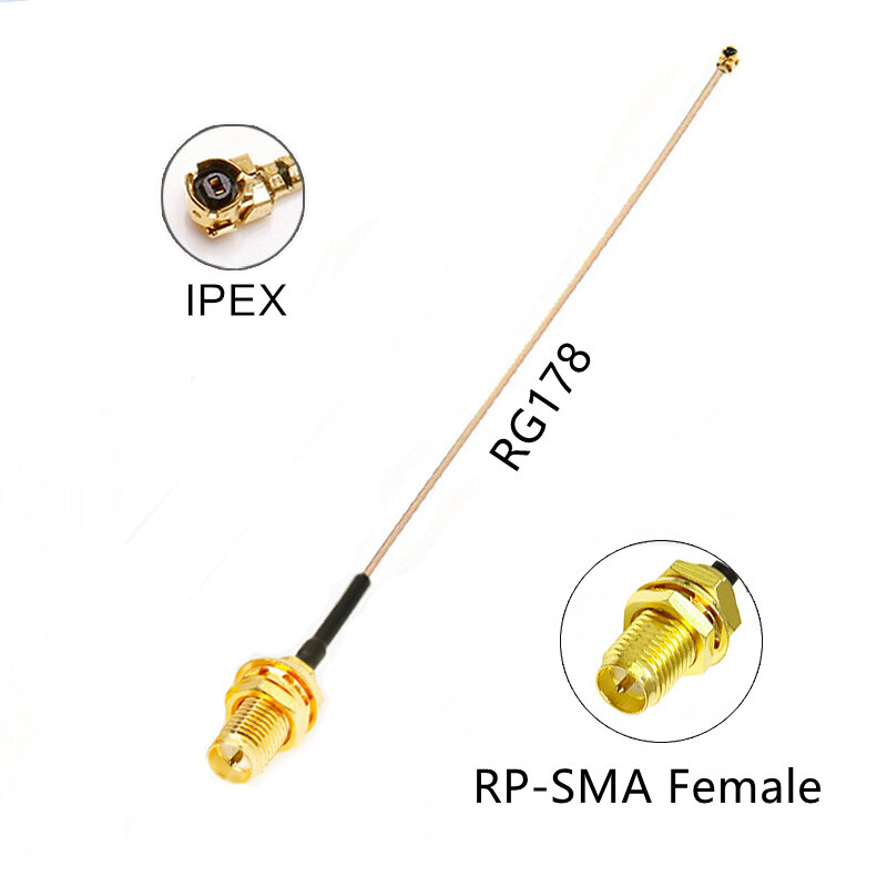 SMA iPEX Pigtail Jumper RP SMA Female to U.fl IPX RG178 1.13 Cable Sockets Jack Connectors Adapter for Wifi Router GPS AP