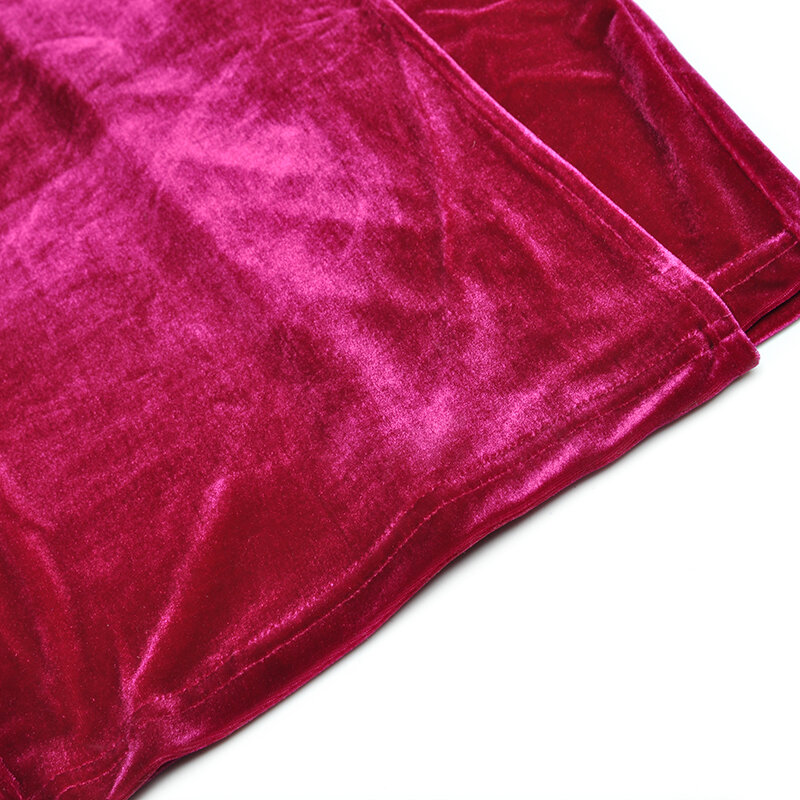 Плиссированная поясная сумка с V-образным вырезом и длинными рукавами, юбка с разрезом на бедрах, длинное бархатное платье